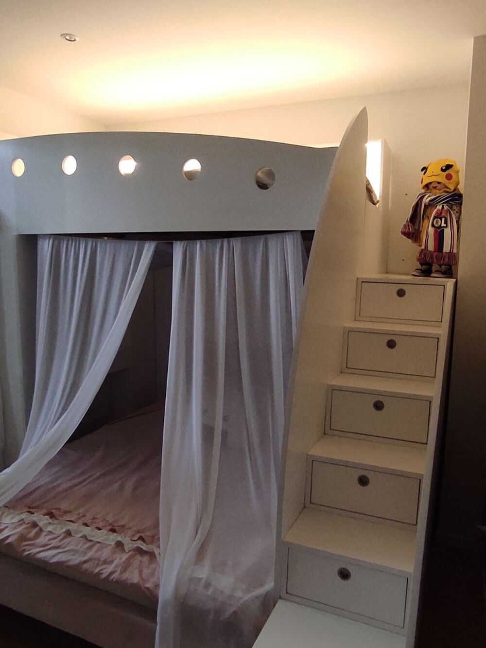 Lit mezzanine sur mesure &eacute;b&eacute;niste + lit 2 places ? Rangement Meubles