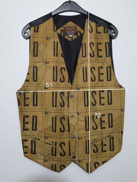 Gilet sans manches neuf, cuir, homme, taille M 18 Reims (51)