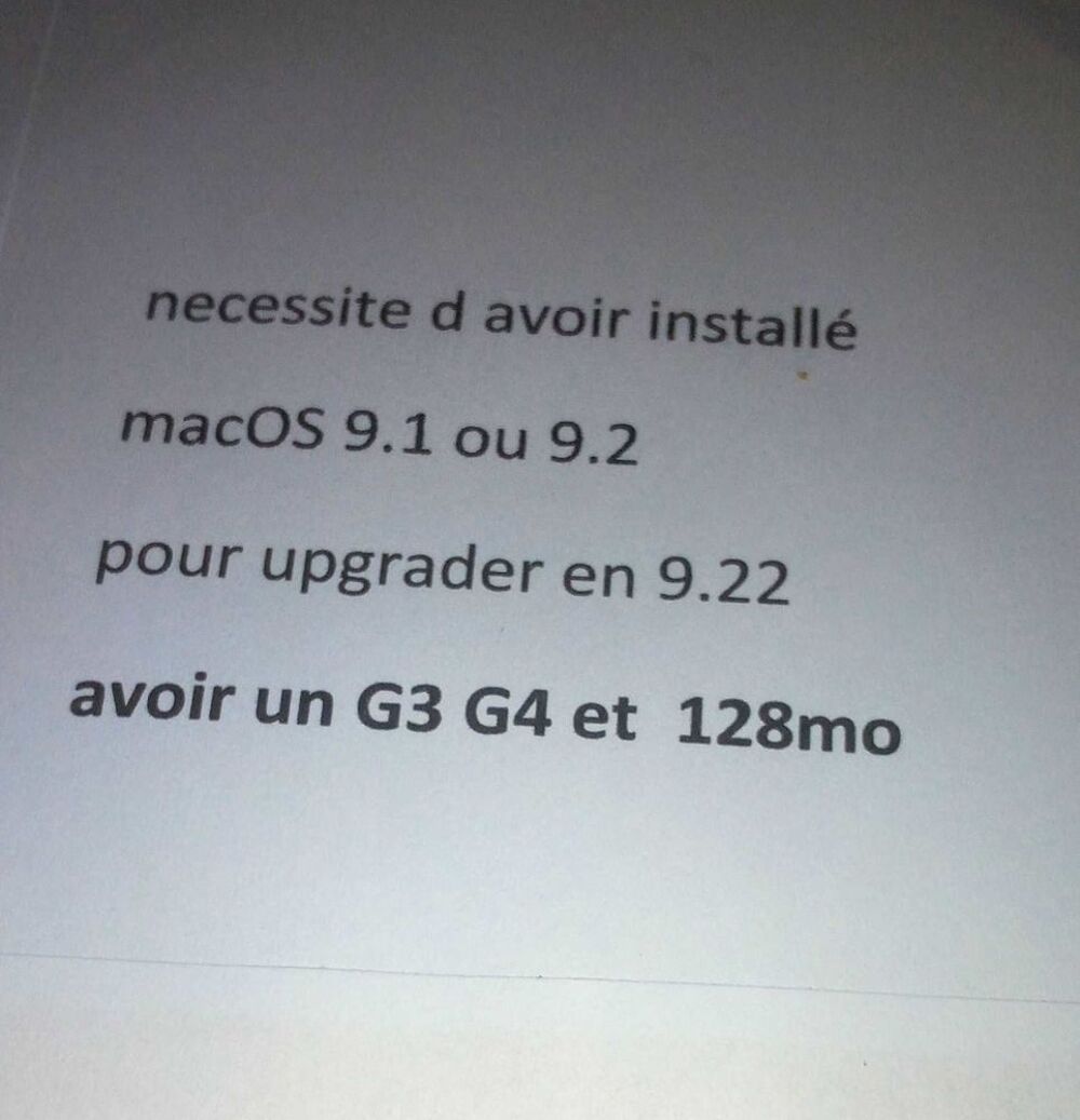 cd apple pour upgrade mac os9.2. Matériel informatique