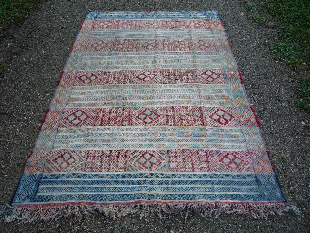 Tapis kilim ancien,Touareg/Mongolie/yourte/tente Dcoration