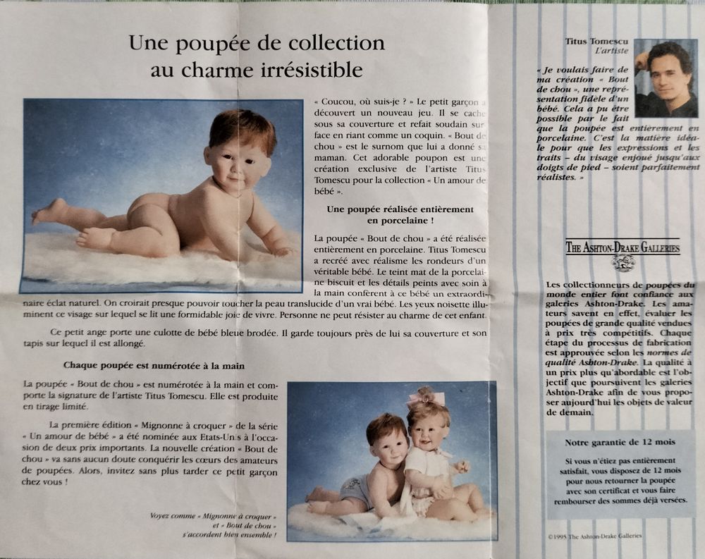 Poup&eacute;es de Collection "THE ASHTON DRAKE GALLERIES ". 