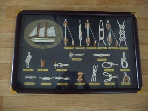 Cadre noeuds marins et bateau bois - Neuf 30 Celles-sur-Belle (79)