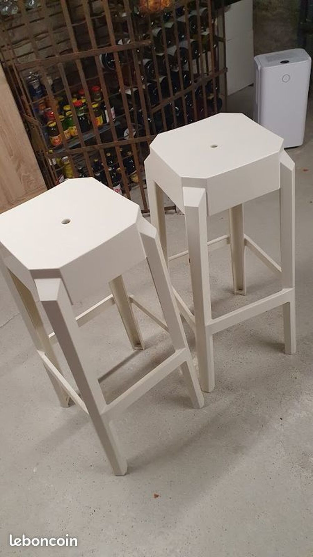 Lot de 2 tabourets de bar design blanc Meubles