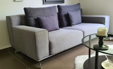 Canap 3 places tissu gris 300 Villemandeur (45)