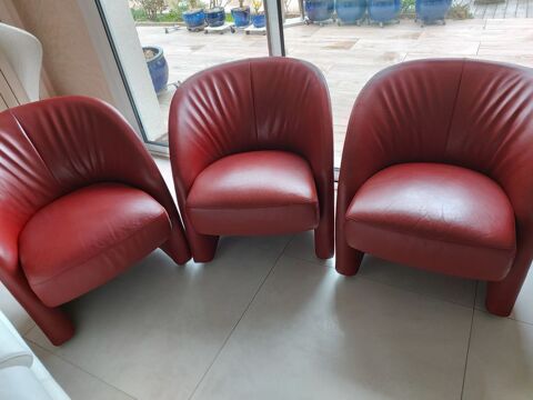 Lot de 3 fauteuils cuir marque Swann 400 Vannes (56)