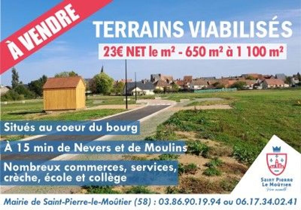 Vente Terrain TERRAINS VIABILISES Saint-pierre-le-moûtier