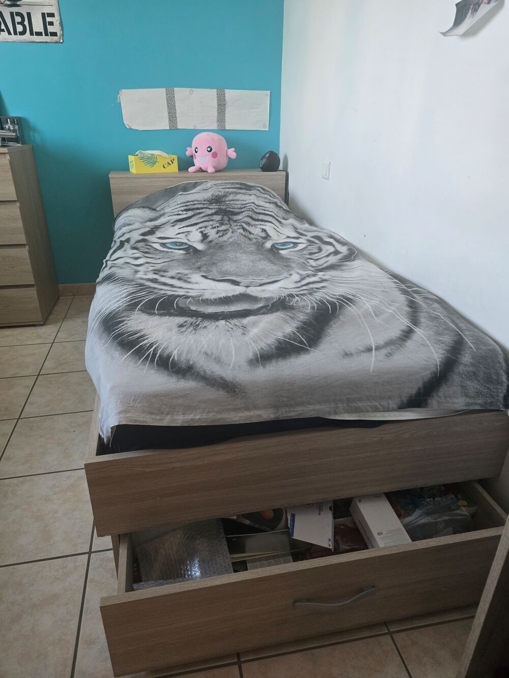 Lit tiroirs+ matelas 1 personne (90x200) Mobilier enfants