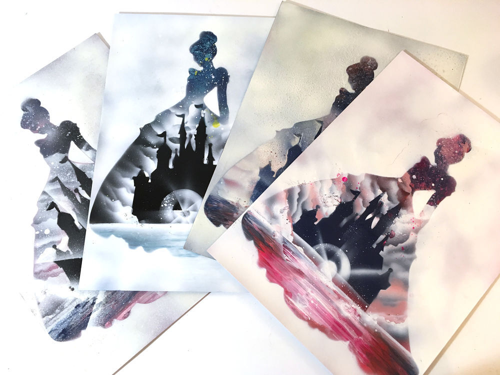 Tableau CENDRILLON - Original ART - WALL ART - CADEAU NOEL D�coration