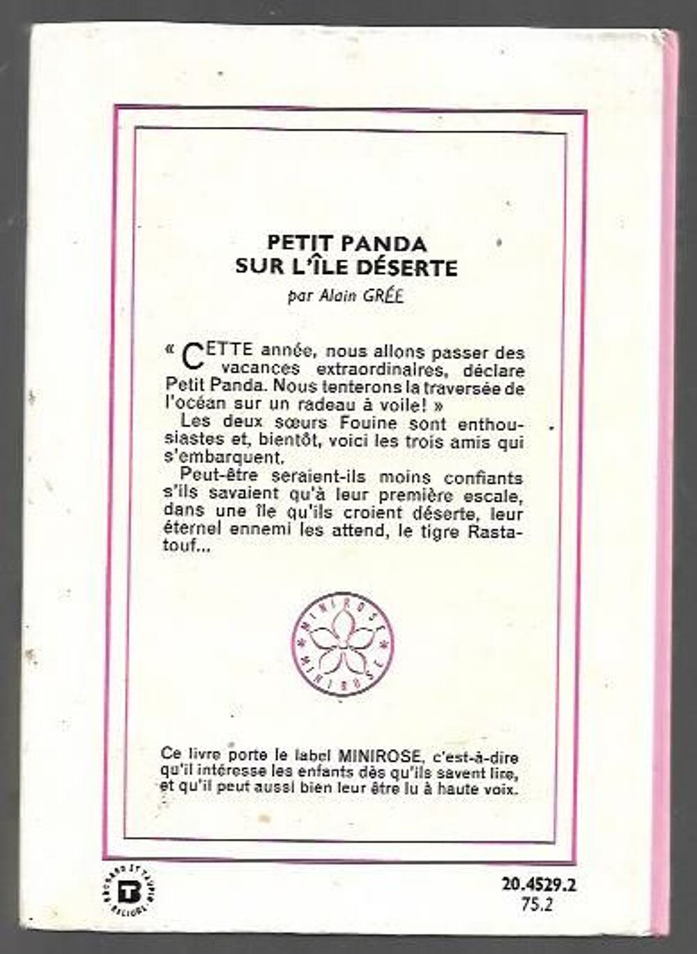 bibliotheque rose - petit panda sur l'ile deserte - 1975 Livres et BD