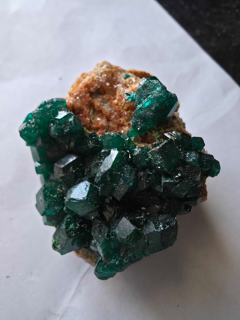 Dioptase Cristallis&eacute;e Vert Emeraude-Katanga RDC-39g 