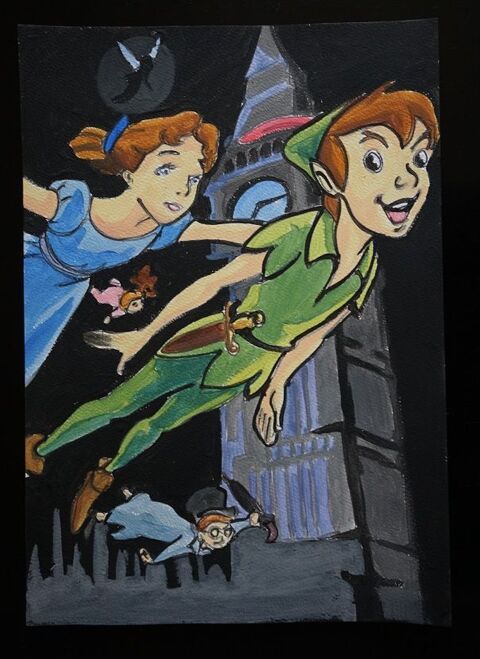 bl - peinture - peter pan - 1- sur papier aquarelle format A 4 Foug�res (35)