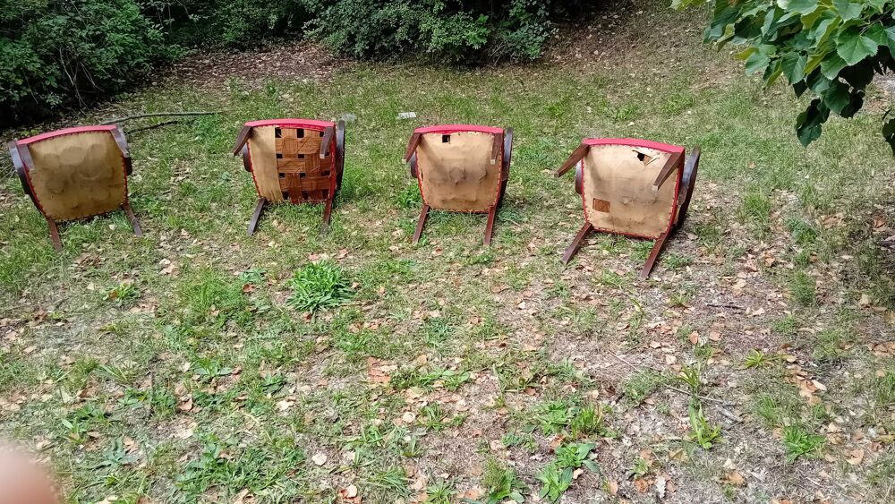 4 fauteuils BRIDGE ANNEE 50 SERIE ASSORTIE Meubles