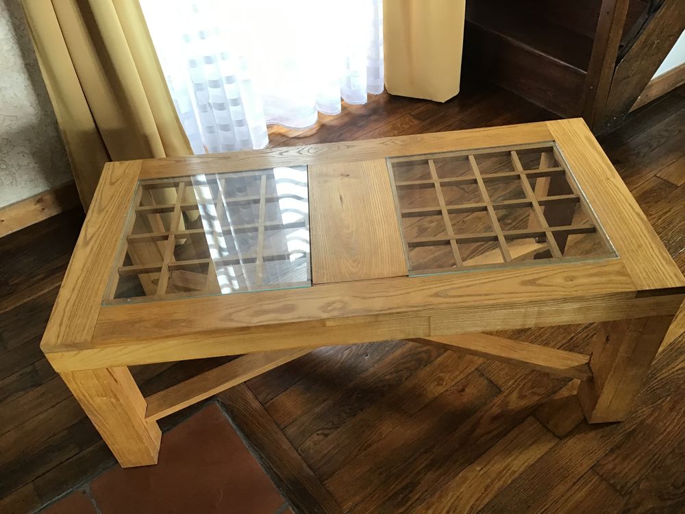 Table. Basse bois et verre Meubles