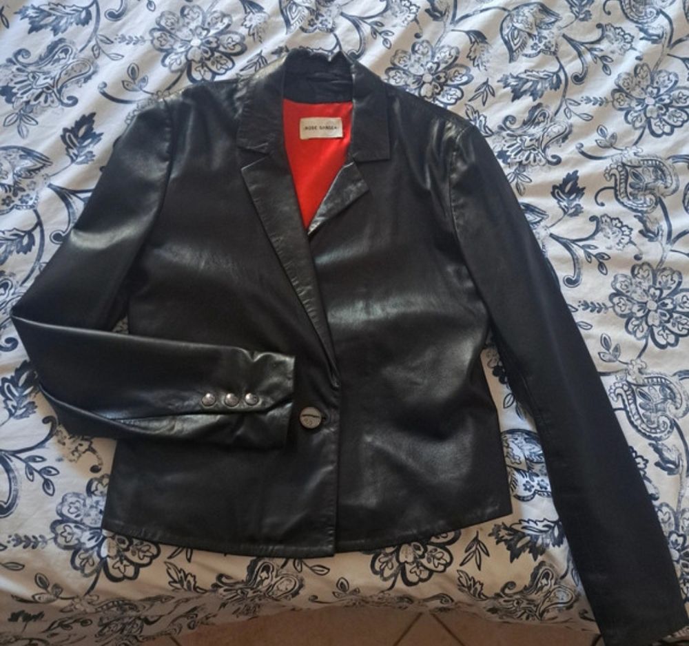 Veste cuir femme Rose Garden taille M Maroquinerie