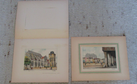 2 dessins publicitaires monuments Beauvais signés Barday 15 Herblay (95)