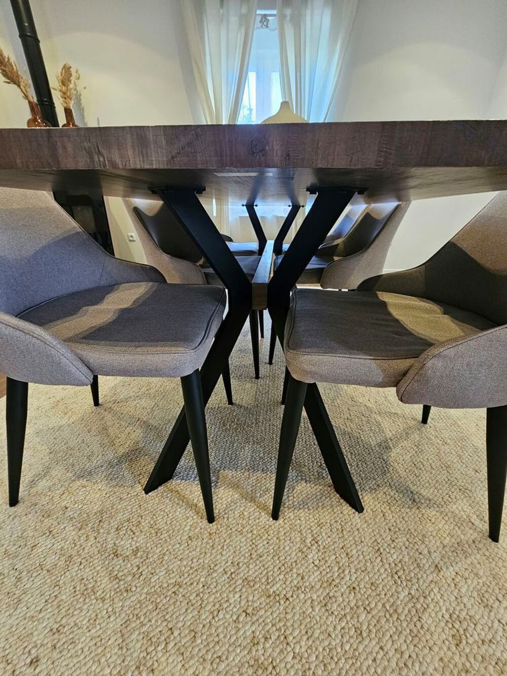 Grande table 200X95cm+6chaises-Meubles&amp;Nous tr&egrave;s bel ensembl Meubles