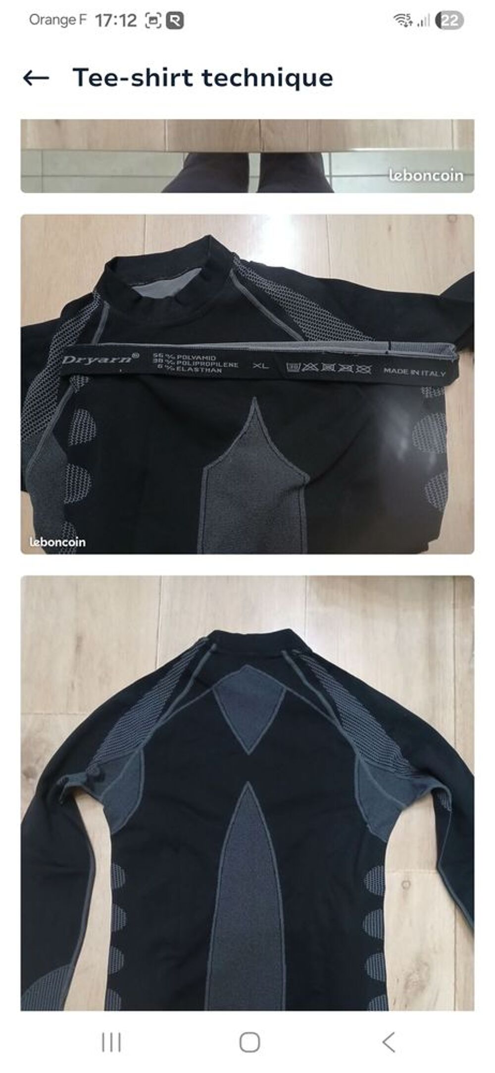tee-shirt technique Vêtements