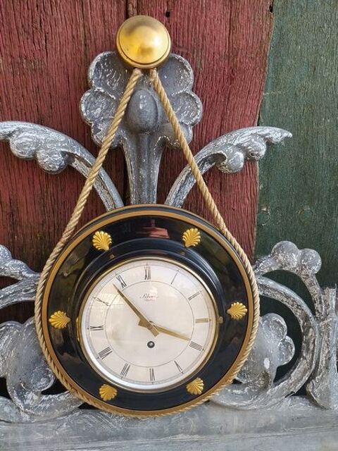 Ancienne Pendule Murale Silvoz Design Vintage Déco Marine 180 Loches (37)