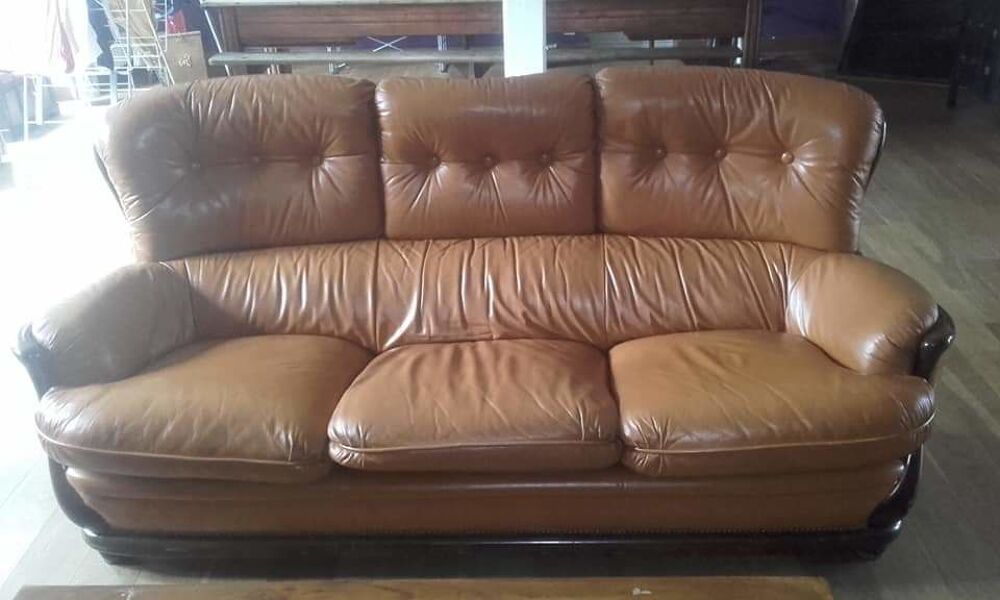 Salon en cuir et ses 2fauteuils Meubles