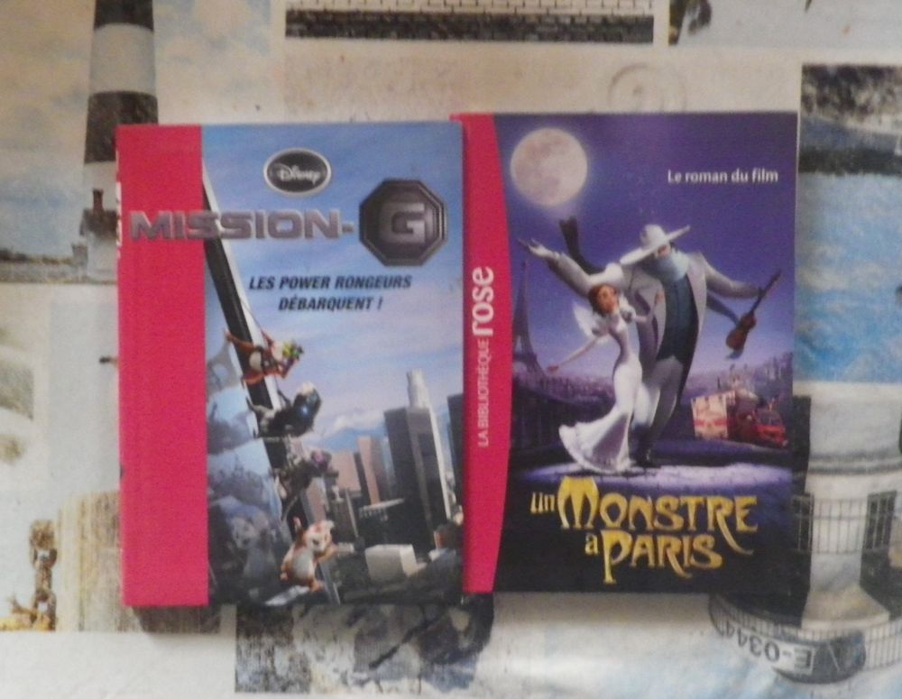 2 BIBLIOTHEQUE ROSE MISSION-G et UN MONSTRE A PARIS Livres et BD