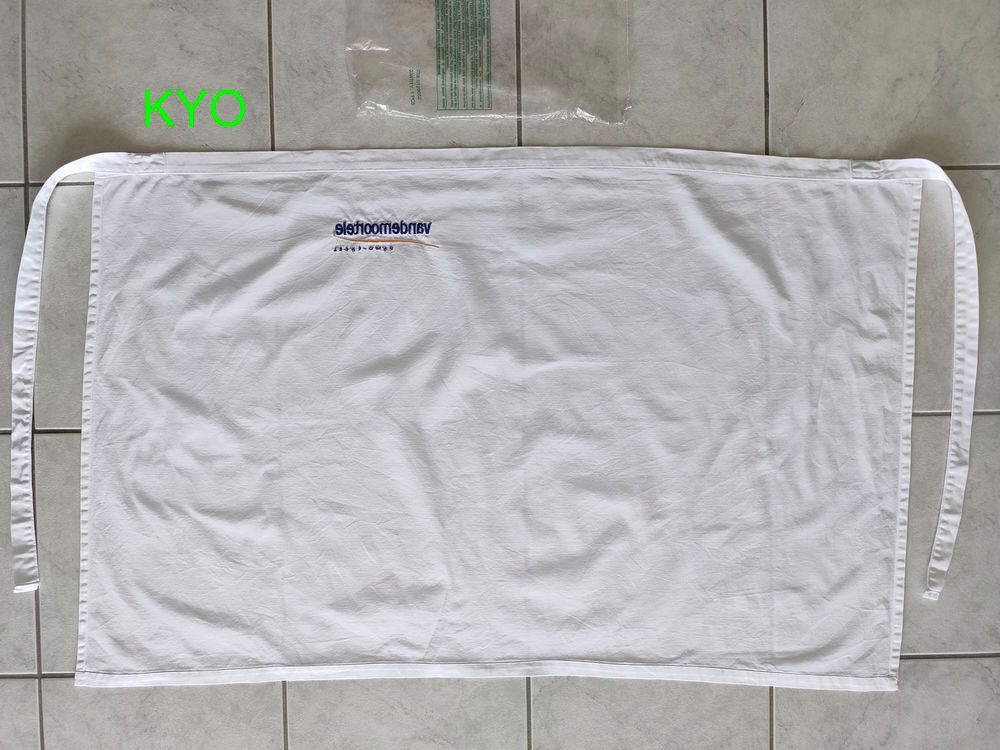 Tablier rectangulaire de cuisinier, p&acirc;tissier, blanc, coton Vêtements