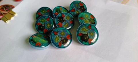 Lot de 9 Boutons Bijoux  Bleu Abysse    N°28 Thonon-les-Bains (74)