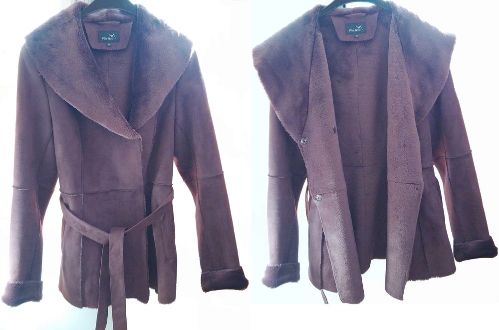 Veste su&eacute;dine 3/4 fourr&eacute;e Vtements