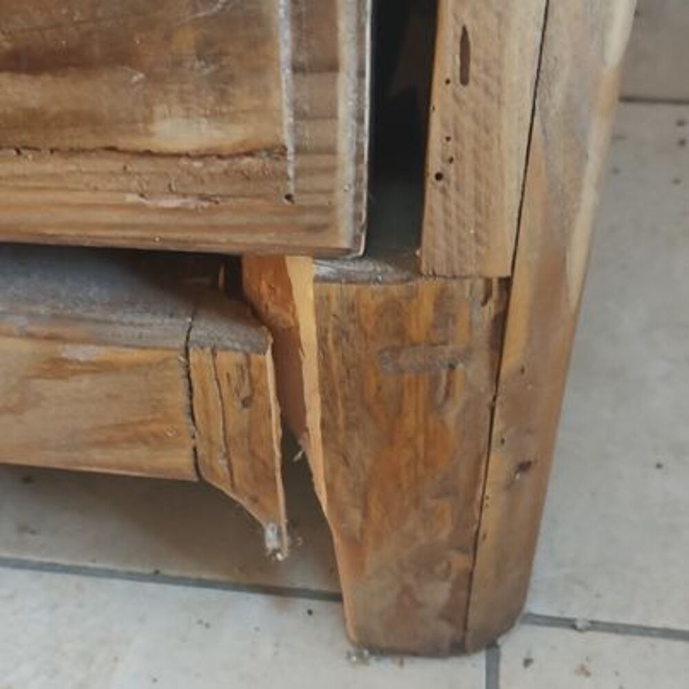Meuble TV en pin recycl&eacute; esprit campagne Meubles