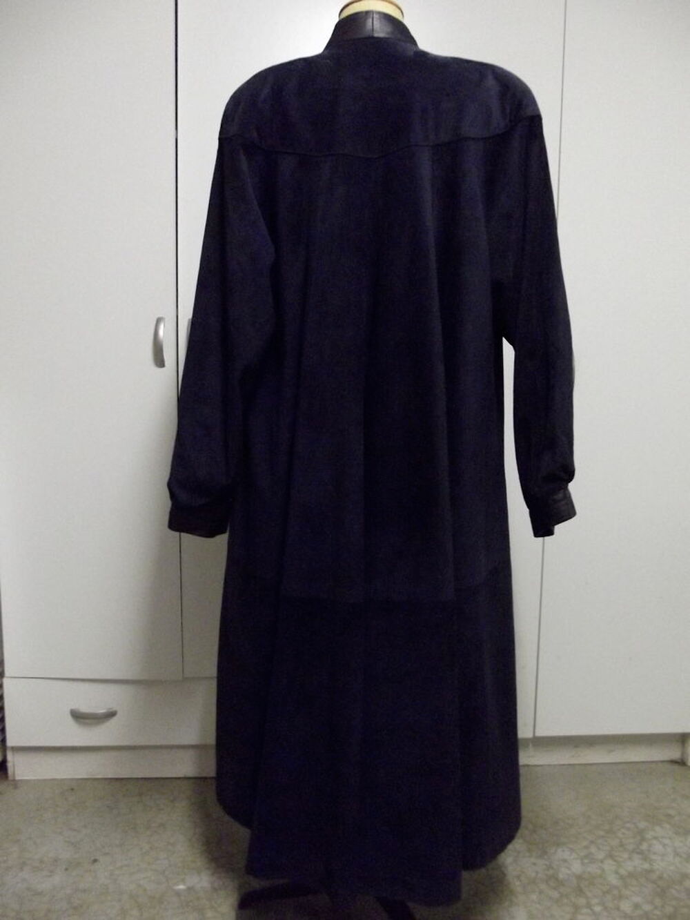 MANTEAU long Su&eacute;dine bleu Vêtements