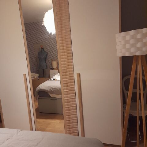 belle armoire style scandinave couleur bois et blanc 150 Rainneville (80)