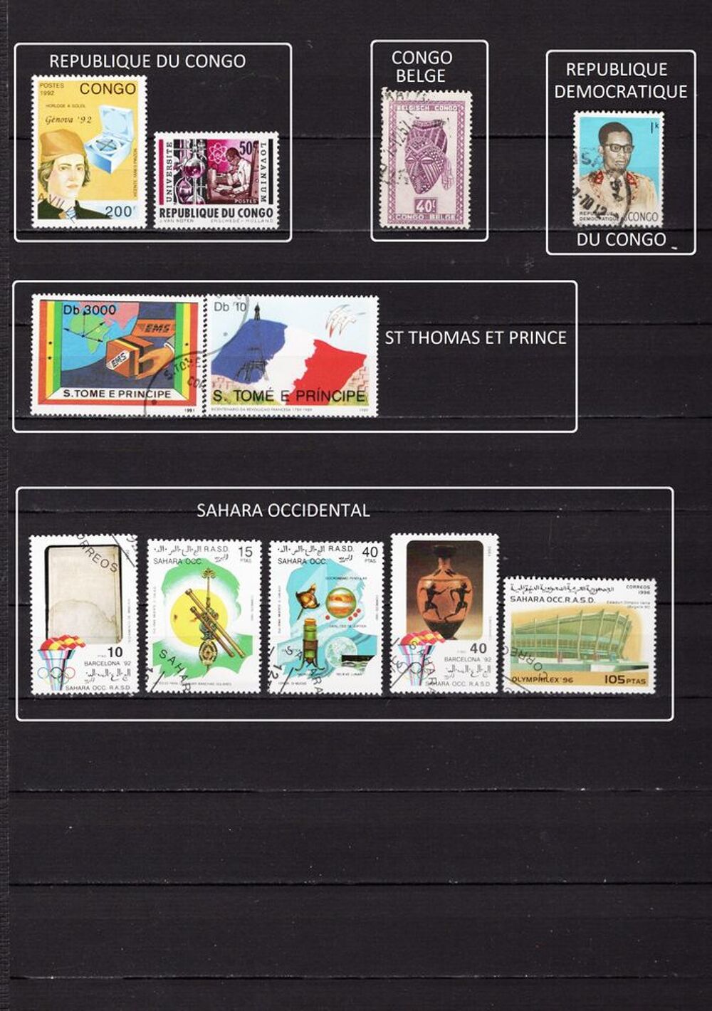 149 timbres de PAYS d'AFRIQUE 