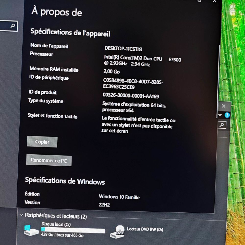 Pc Ordinateur Asus bureau Windows 10 Matériel informatique
