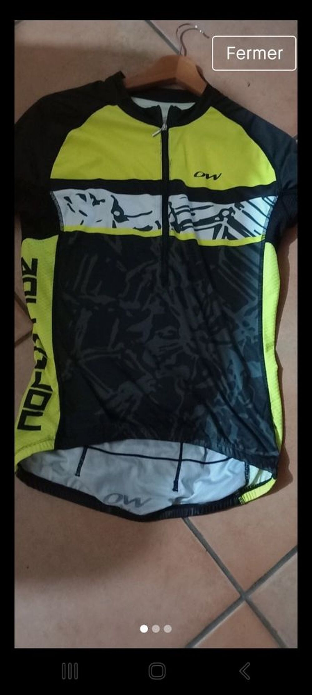 maillot de velo neuf sans &eacute;tiquettecar Erreur de taille Sports