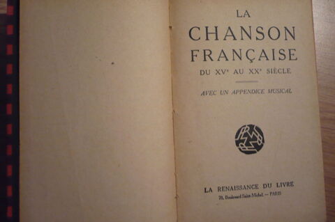 LA CHANSON FRANÇAISE DU XVe au XXe SIÈCLE (sans date) 5 Pessac (33)