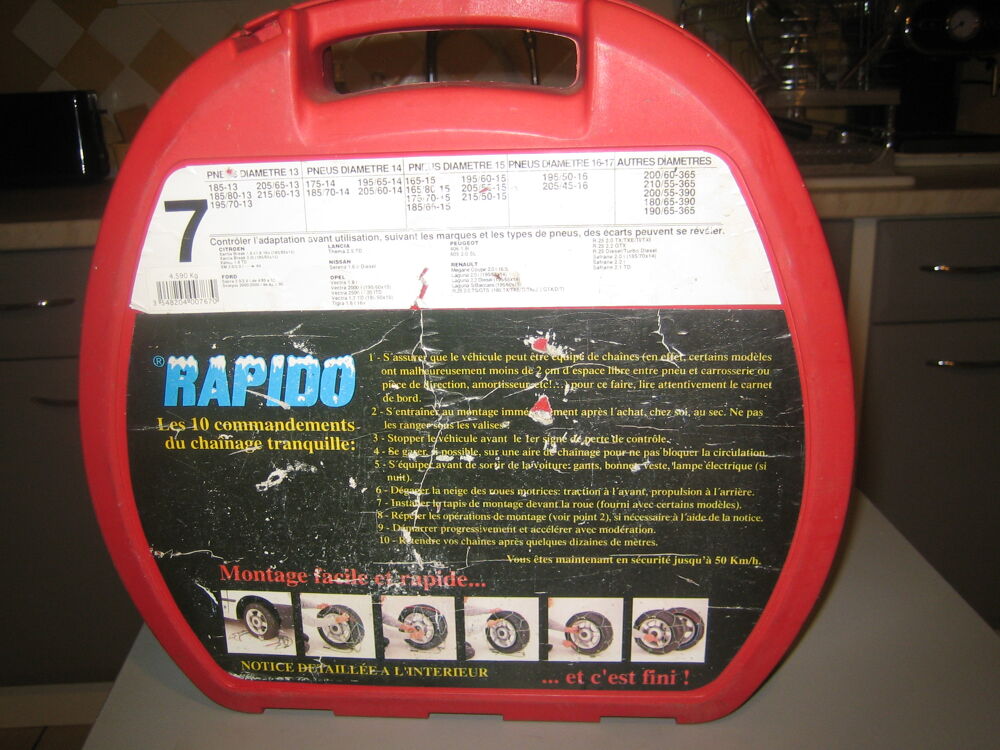 Bo&icirc;te de Rangement pour Cha&icirc;nes &agrave; Neige Rouge Bricolage