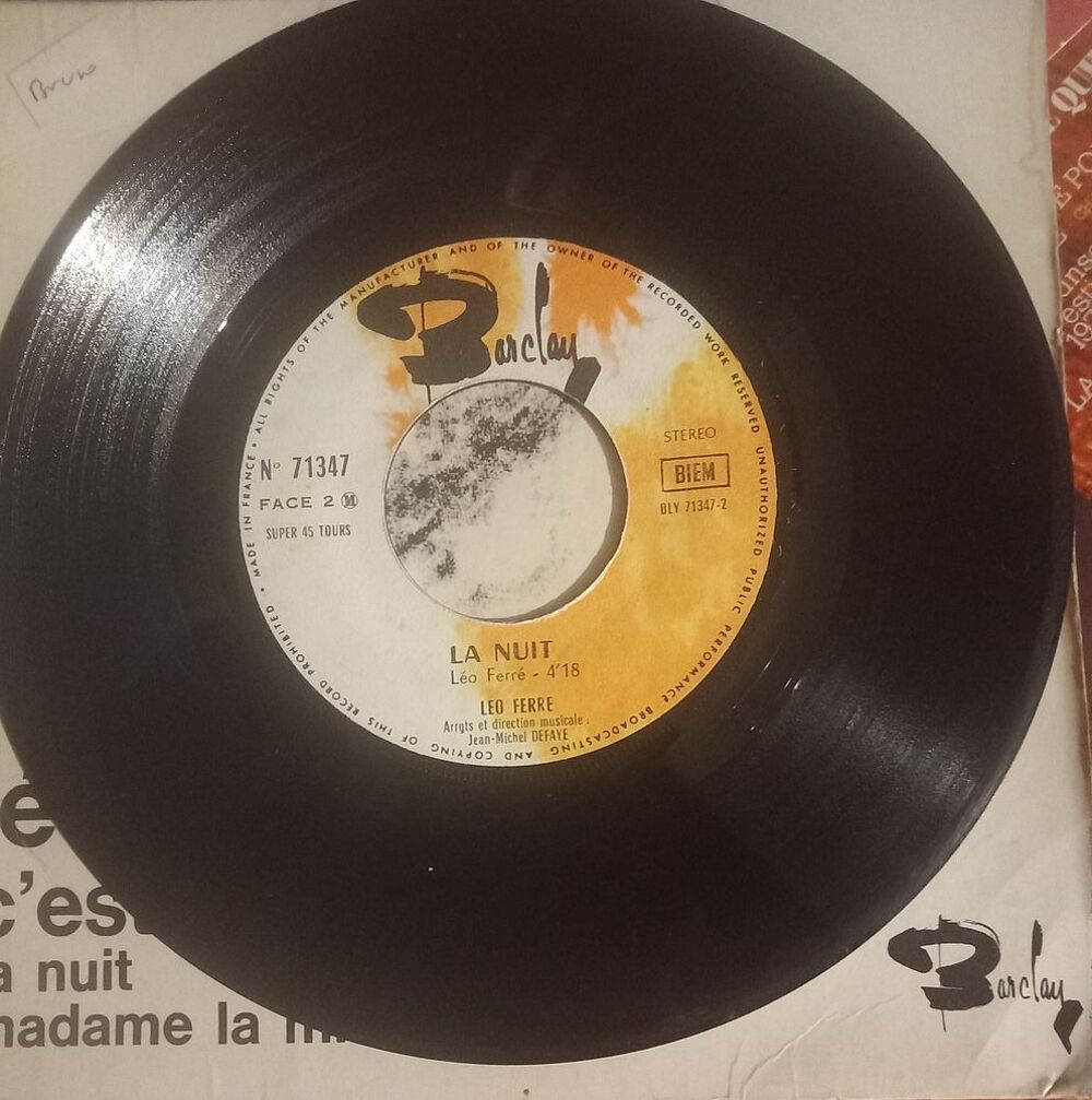 LEO FERRE / 2 X DISQUES VYNIL 45 TOURS CD et vinyles