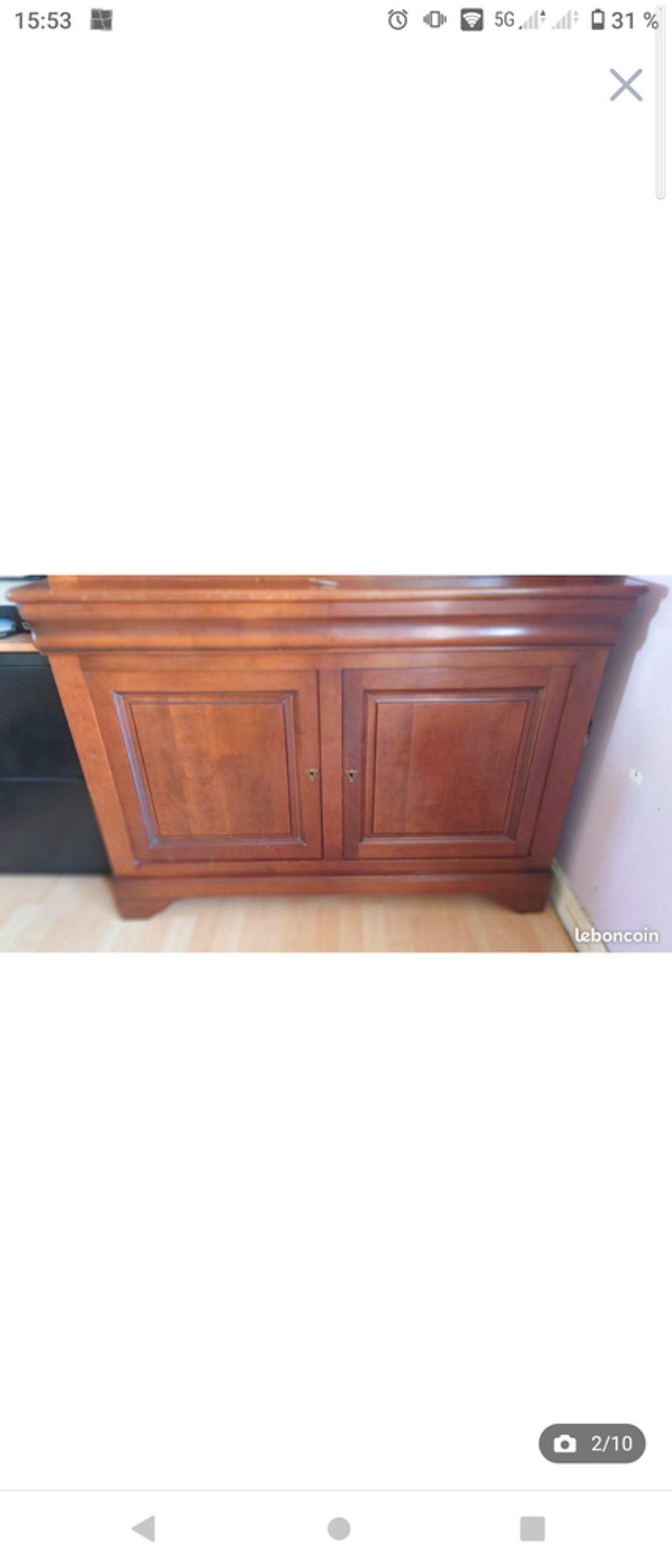 Buffet vitr&eacute; en bois de merisier en 2 partie Meubles