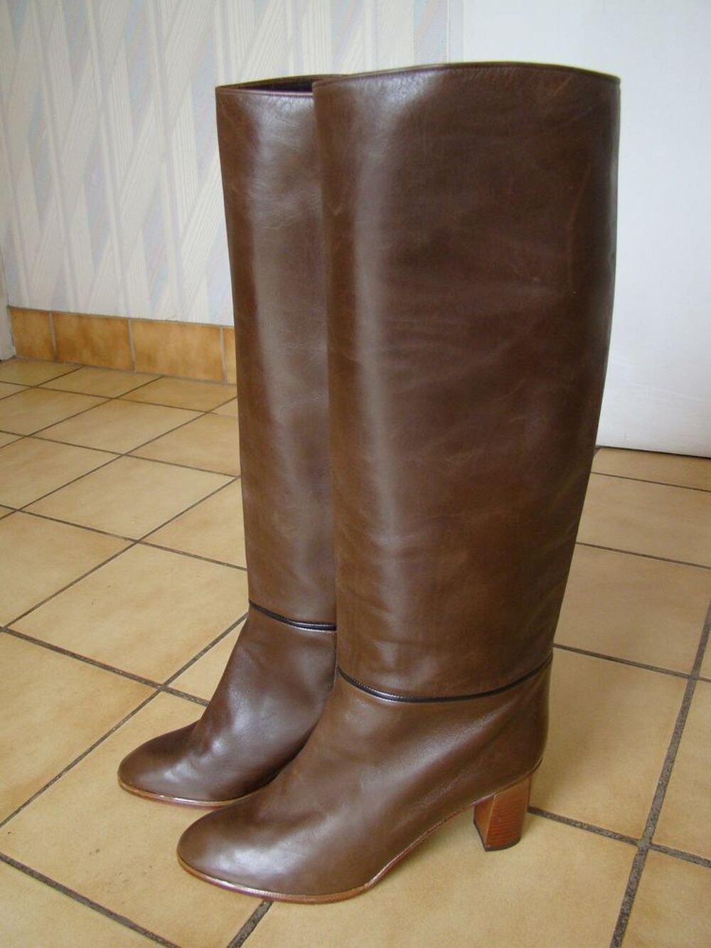 Bottes en cuir Christian Dior T. 37 &frac12; - Vintage Neuves Chaussures