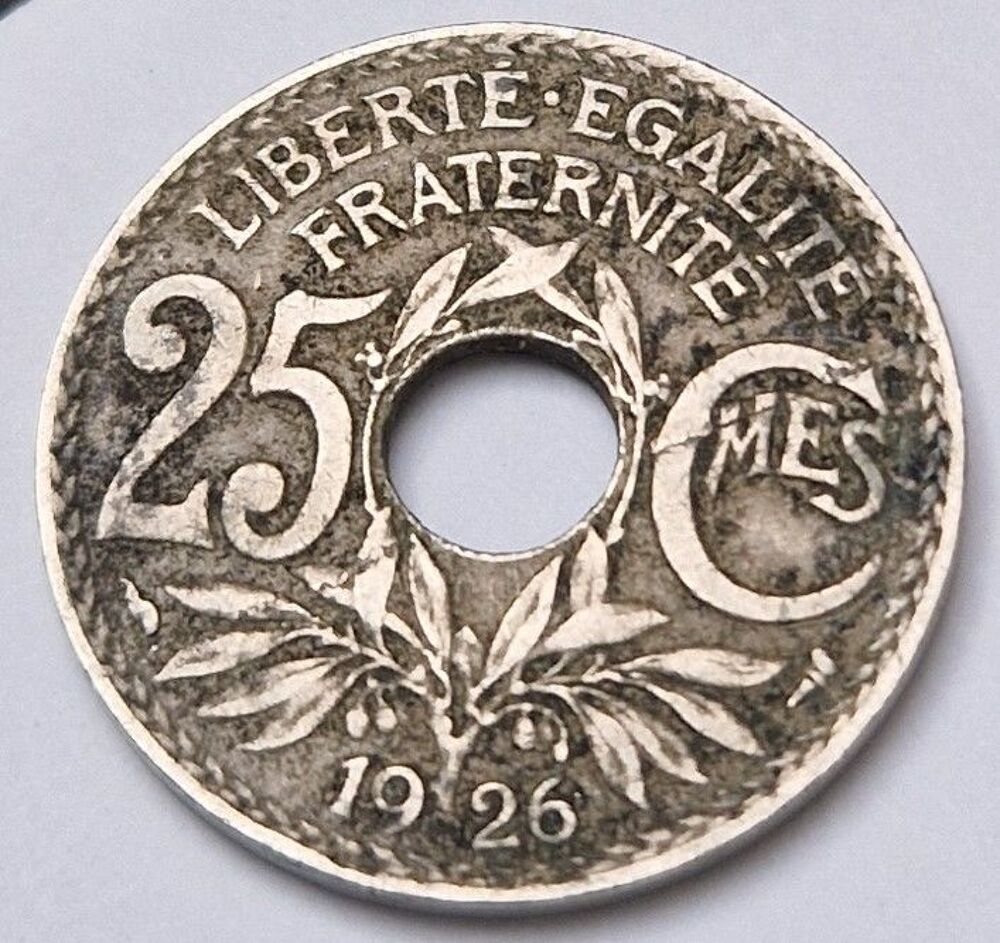 Pi&egrave;ce de monnaie 25 centimes Lindauer 1926 France 
