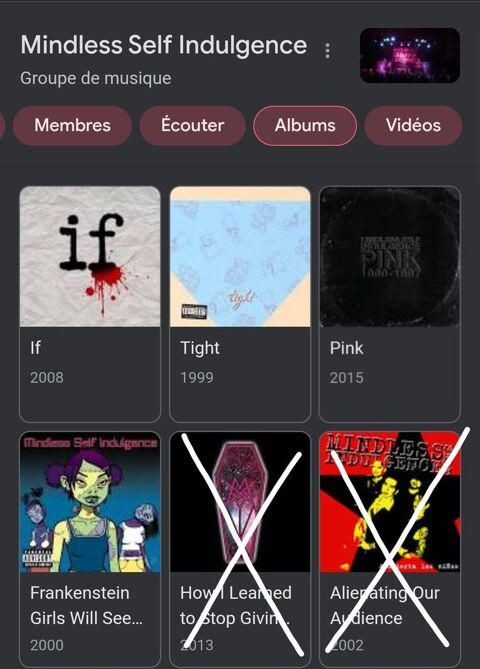 Cherche CD groupe Mindless self indulgence 25 Dingsheim (67)