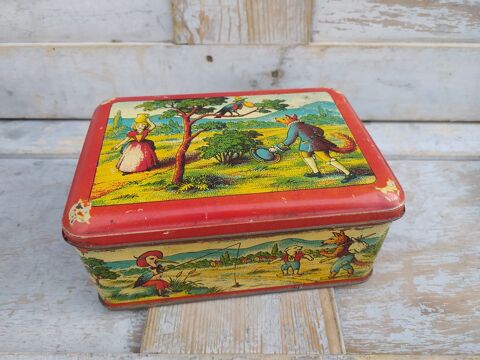 Boite T�le Biscuits Damoiseau Fables de La Fontaine. 32 Loches (37)