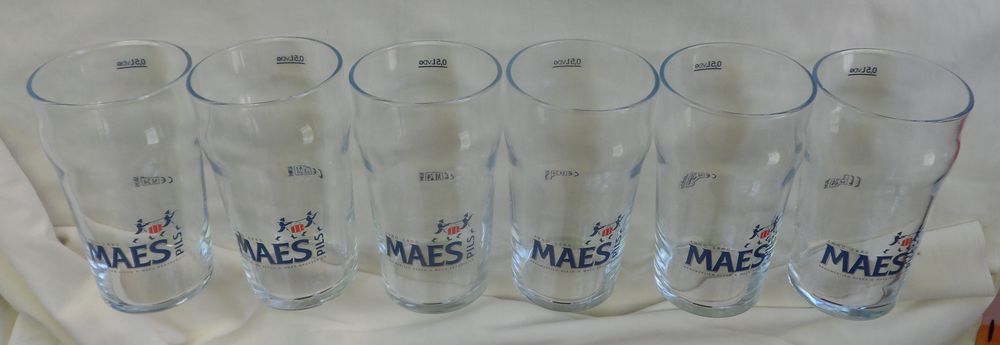 Carton de 6 Verres &agrave; bi&egrave;re MAES PILS neufs 0.5 litre collect Cuisine