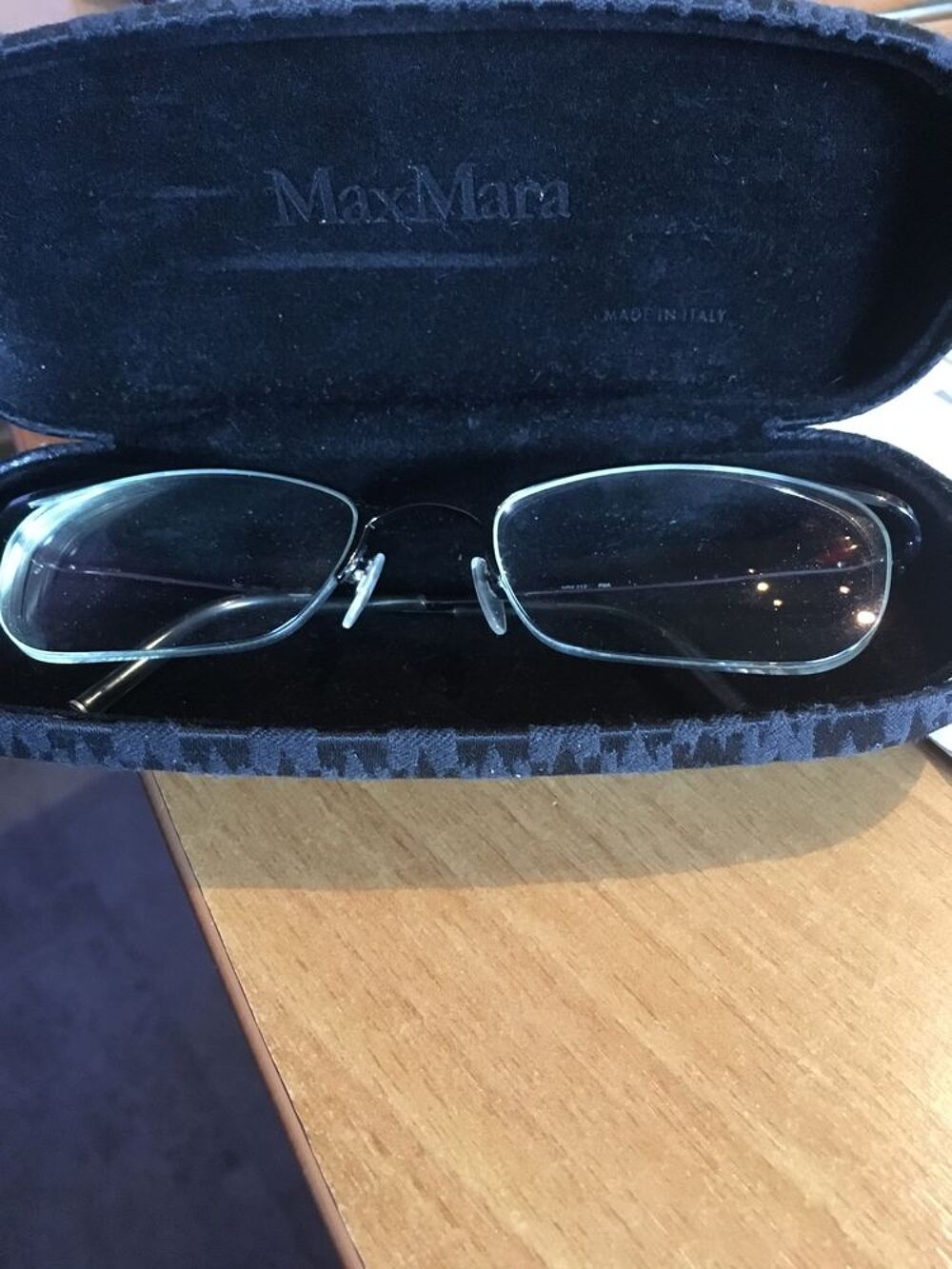 monture de lunettes Max Mara, fine, gris fonc&eacute; Bijoux et montres