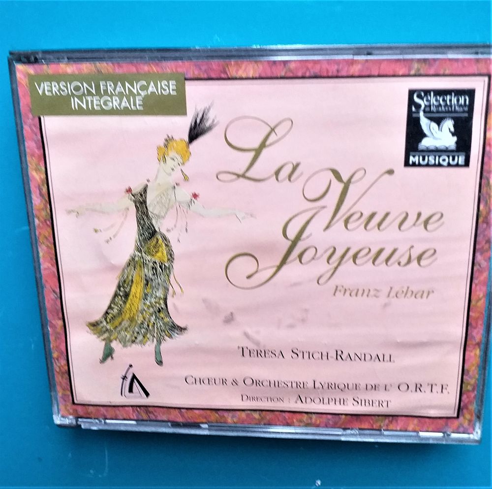 2 CD - LA VEUVE JOYEUSE de Franz LEHAR, choeur et orchestre lyrique de l'ORTF. Version fran&ccedil;aise int&eacute;grale CD et vinyles