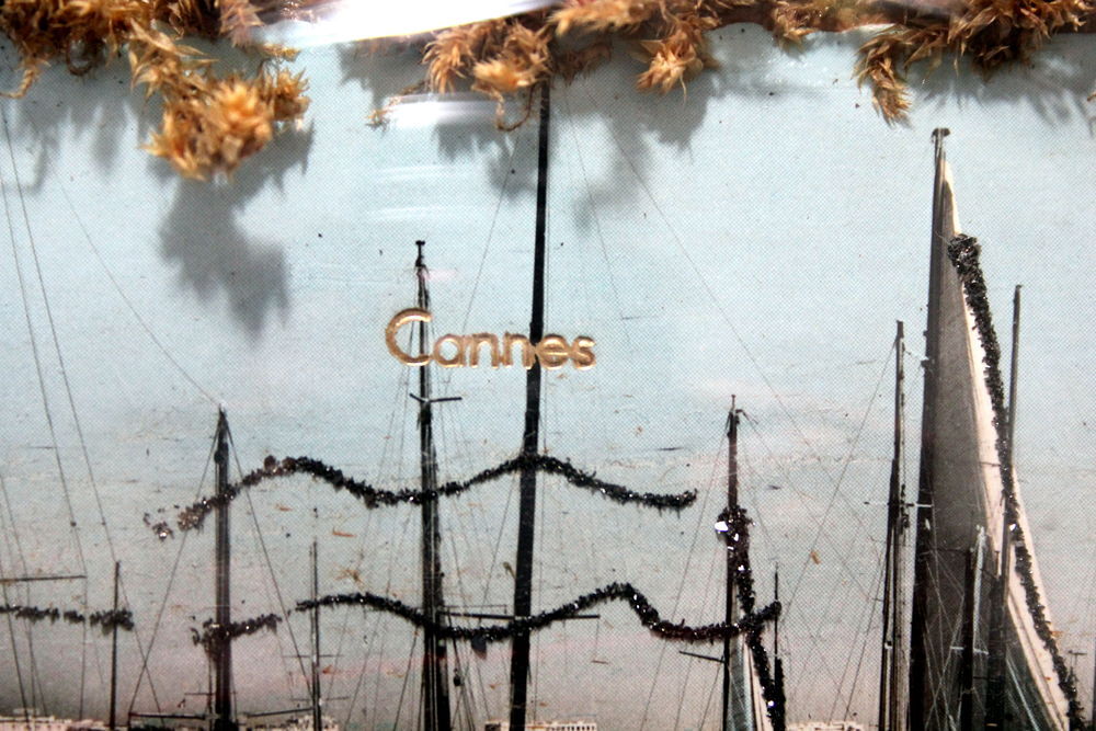 Verre bomb&eacute; carte postale 1950-60 CANNES Décoration