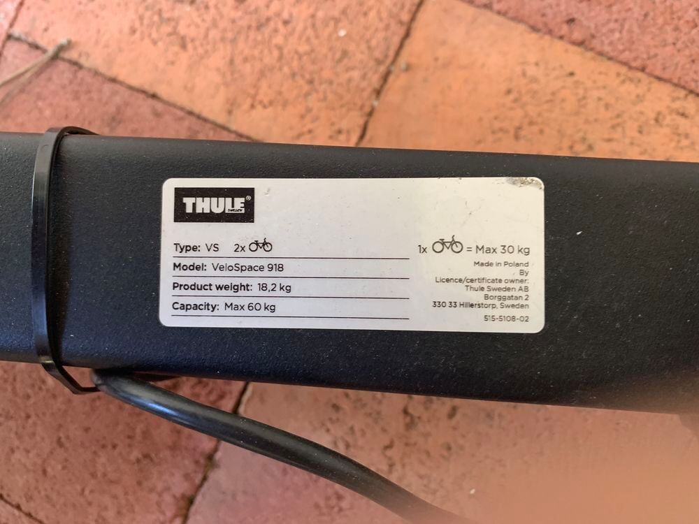 Porte velo Thule velospace 918 Vélos