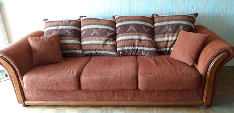 Canap fixe 3 places, en tissu et bois 50 Saint-Maur-des-Fosss (94)