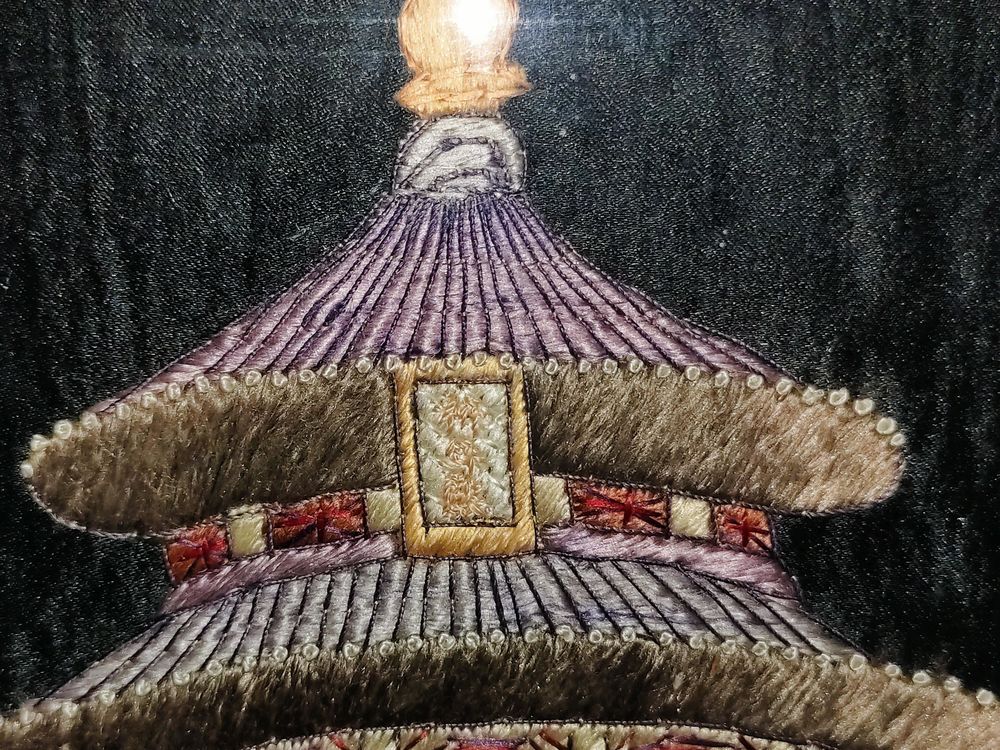 Cadre sous verre de Broderie chinoise pekin Décoration