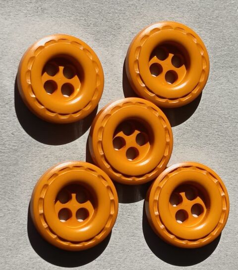 5 Boutons jaune orang�, 2 cm  - Bordure effet sellier - N�67 9 Thonon-les-Bains (74)