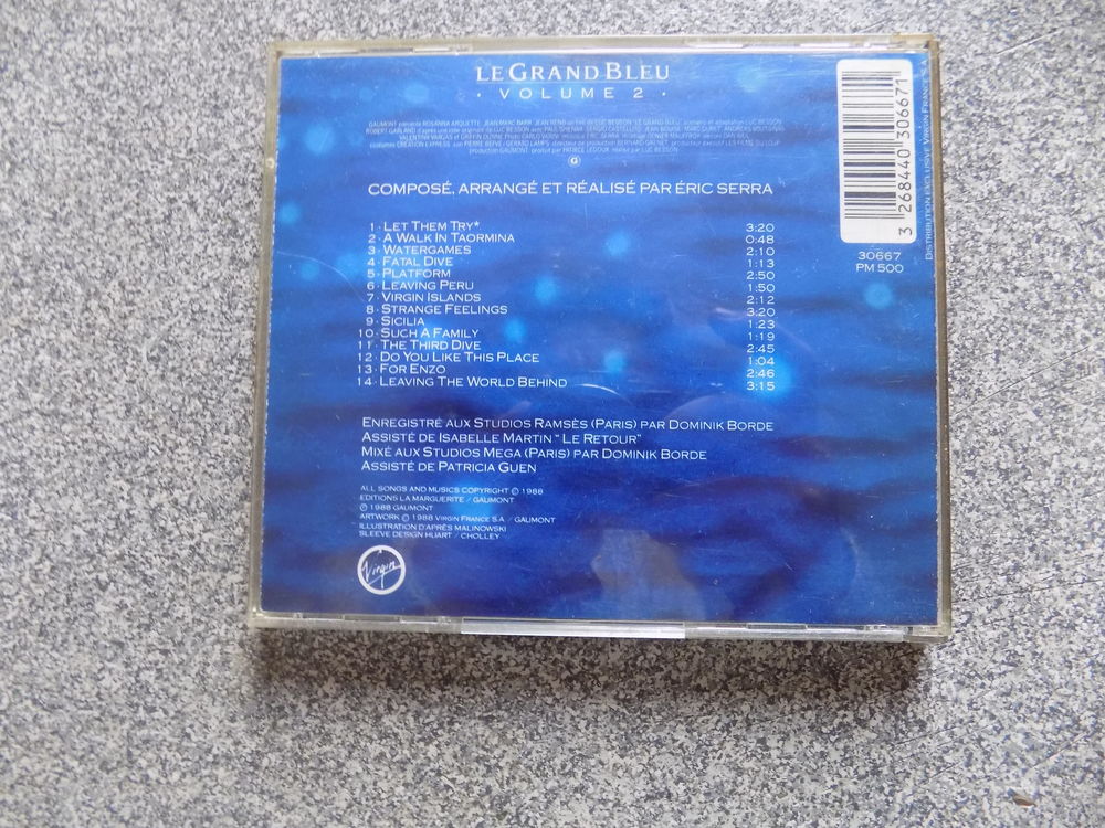 Le grand bleu volume 2 CD et vinyles
